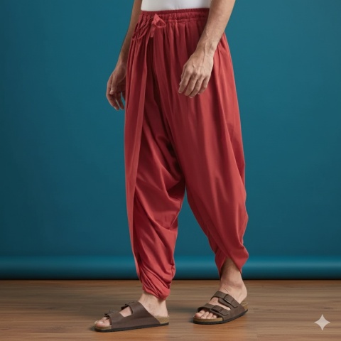 Unisex Dhoti Pant - Red ISHA
