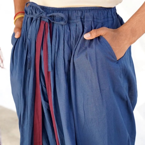 Dhoti Trousers with Pockets – Deep Blue – (Unisex) ISHA