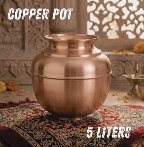 Traditional Copper Water vessel (Jeevarasam Pot) – 5 Liters