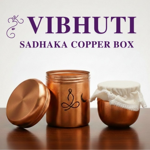 Vibhuti + Sadhaka Copper box on wibhuti (high)